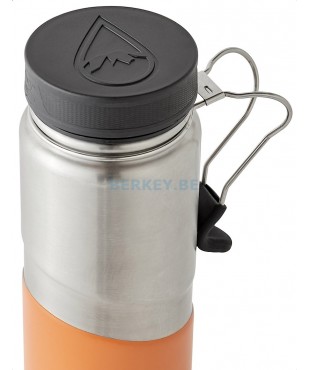 GOURDE BERKEY ISOTHERME EN INOX : 0,76 litre -  Couleur orange - Vue de dessus - Marque BERKEY.